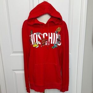 🎲🍌🎱 *RARE* Men’s Moschino Couture Red Graphic Hoodie XL